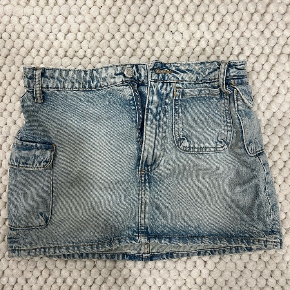 Zara Light Blue Denim Mini Skirt